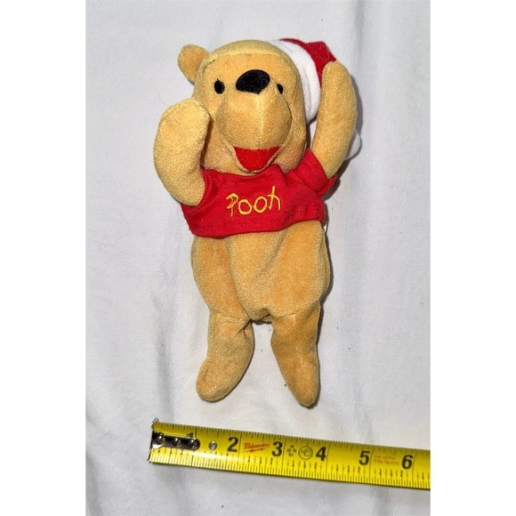 Winnie the Pooh Plush Toy with Santa Hat Small 6-14 in - Picture 9 of 9